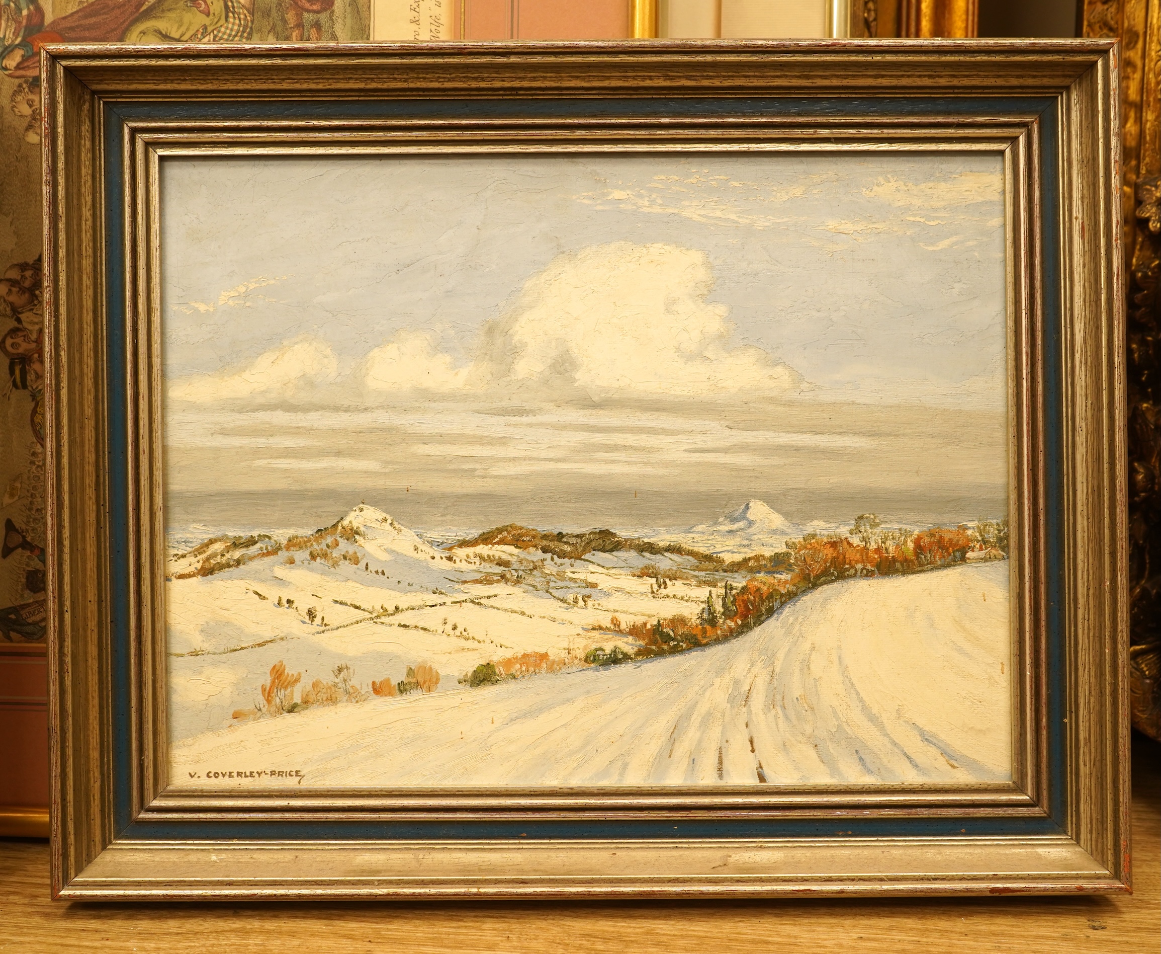 Victor Coverley-Price (1901-1988), Snowy winter landscape, signed, oil on canvas board, 28 x 39cm